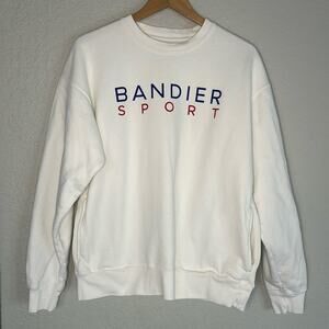 Bandier Sport x Michelob White Sweatshirt Pullover Pockets Graphic Rare Preppy